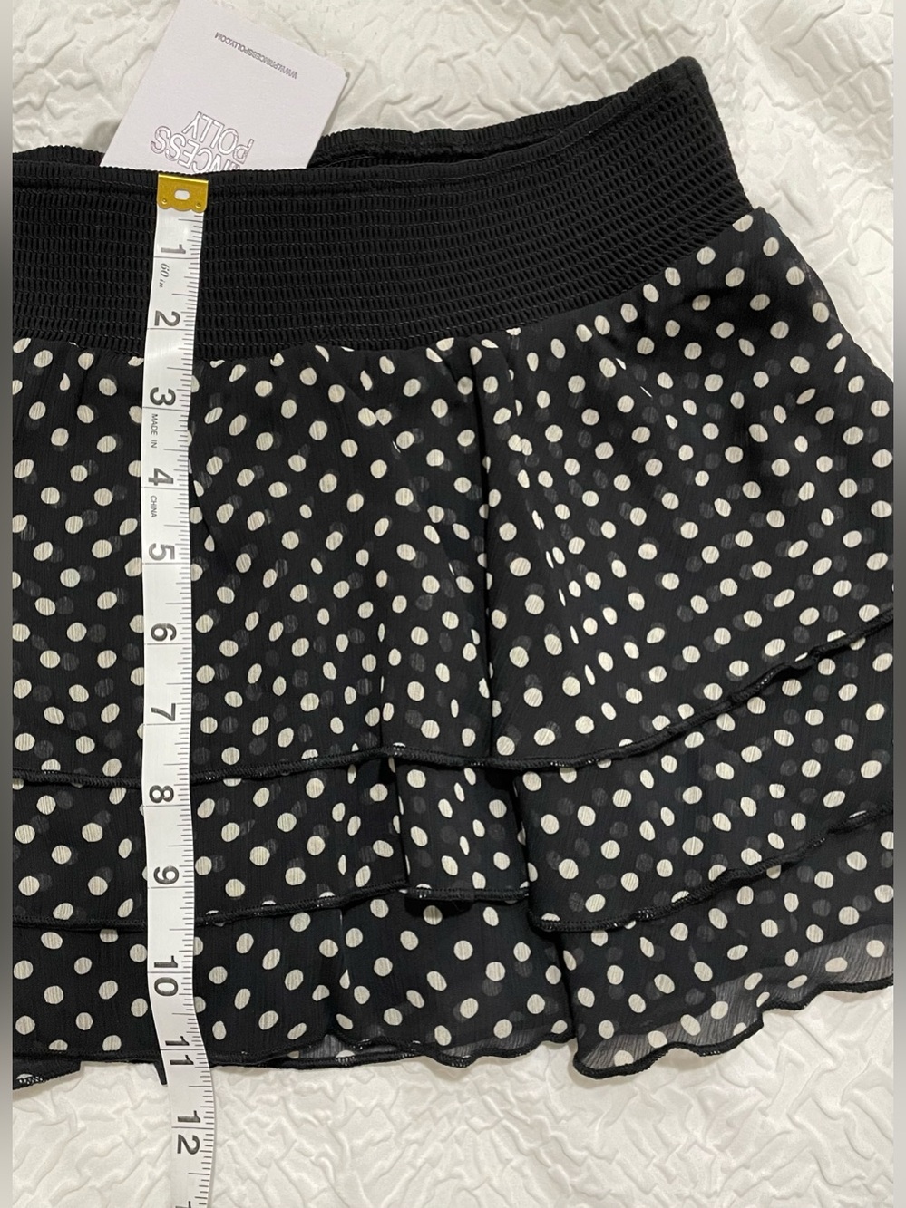 Princess Polly Ready To Party Frill Skort Black Polka Dot Size 8 - Picture 5 of 10